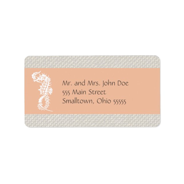 Seahorse Blue Classic Nautical Elegant Label (Front)