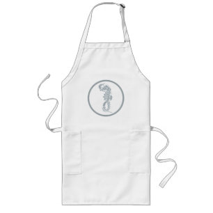 Seahorse Blue Classic Nautical Elegant Long Apron