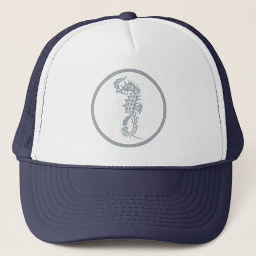 Seahorse Blue Classic Nautical Elegant Trucker Hat