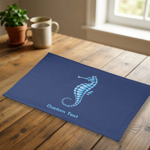 Seahorse Blue Cloth Placemat