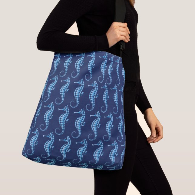 Seahorse Blue Crossbody Bag (Close Up)