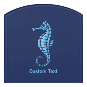 Seahorse Blue Door Sign