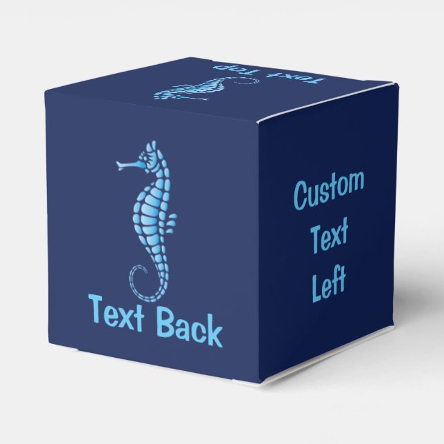 Seahorse Blue Favor Boxes (Back Side)
