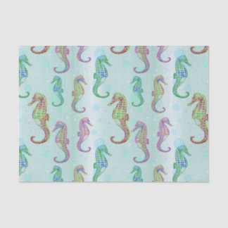 Seahorse Blue Green Tissue Paper