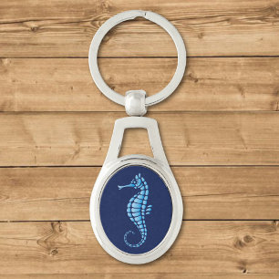 Seahorse Blue Keychain