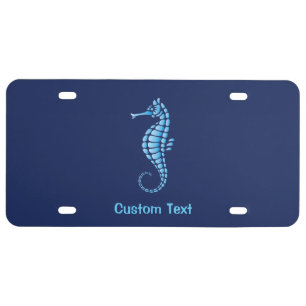 Seahorse Blue License Plate