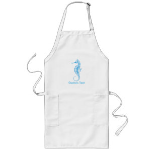 Seahorse Blue Long Apron