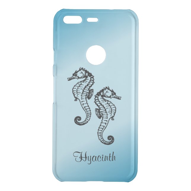 Seahorse Blue Personalized Custom Uncommon Google Pixel Case (Back)
