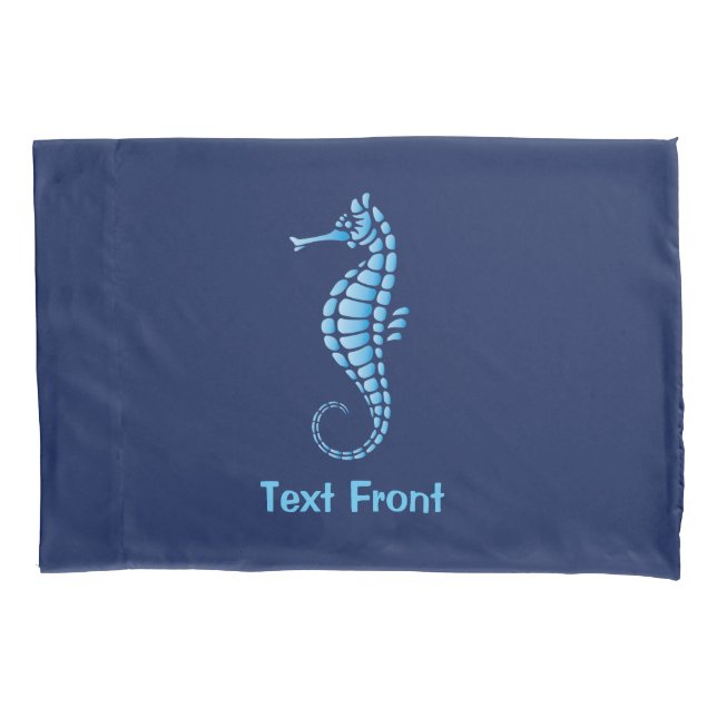 Seahorse Blue Pillow Case (Front)