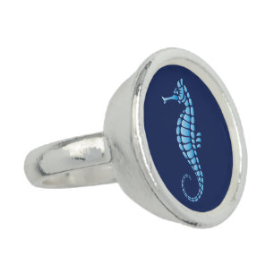 Seahorse Blue Ring