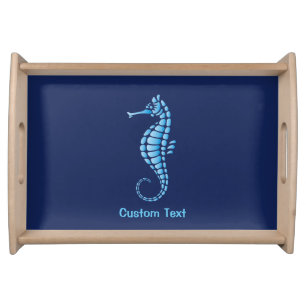 Seahorse Blue Serving Tray