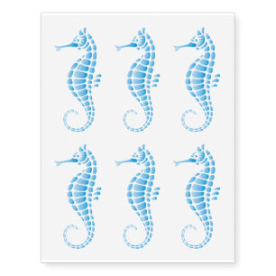 Seahorse Blue Temporary Tattoos
