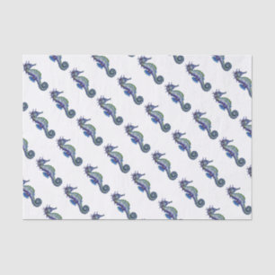 Seahorse Blue Tissue Paper