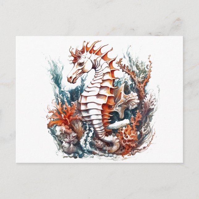 Seahorse Cartoon Postcard (Front)
