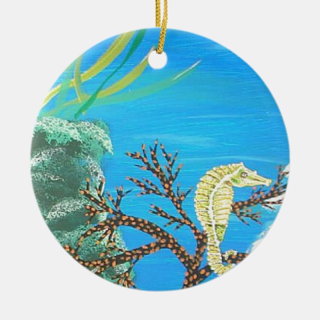 Seahorse Ceramic Ornament (Front)