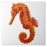 Seahorse Ceramic Tile<br><div class="desc">The lonely little Seahorse. Fill your bathroom with color and see this little creature smile.</div>