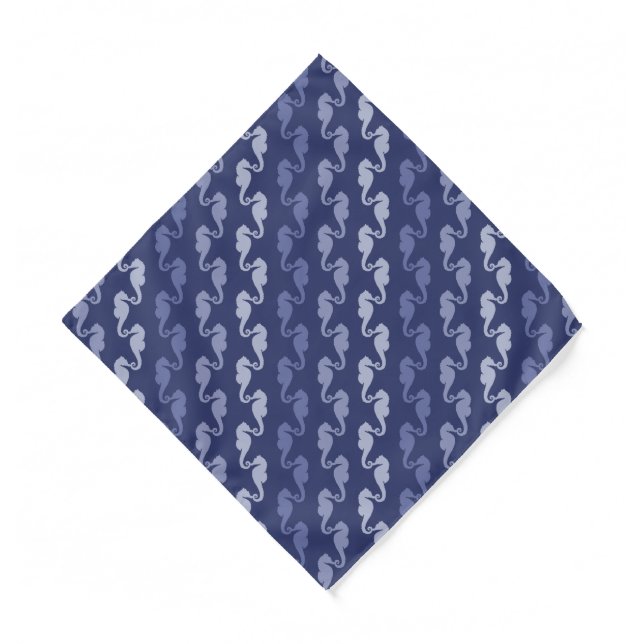 Seahorse Chains Indigo Bandana (Front)