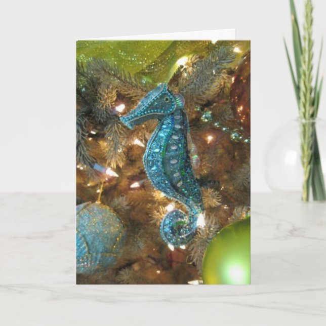 "Seahorse Christmas"  Greeting Card (Front)