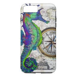 Seahorse Compass Collage iPhone 8 Plus/7 Plus Case