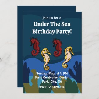Seahorse Coral Under The Sea Birthday Party