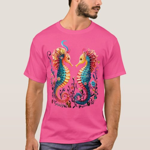 Seahorse Couple Valentine T_Shirt