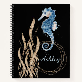 Seahorse Custom Name Notebook