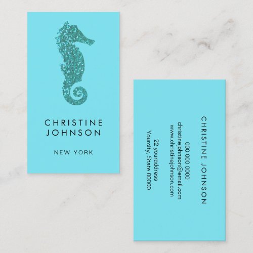seahorse design business card
