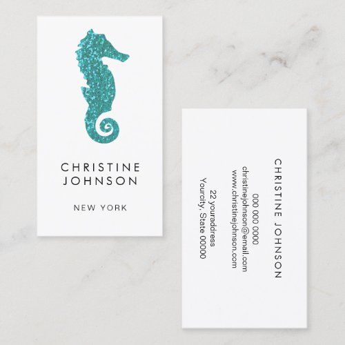 seahorse design business card