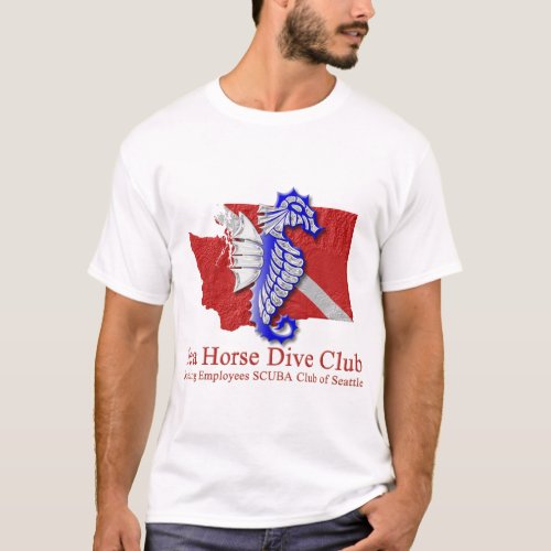 SeaHorse Dive Club logo light t_shirt