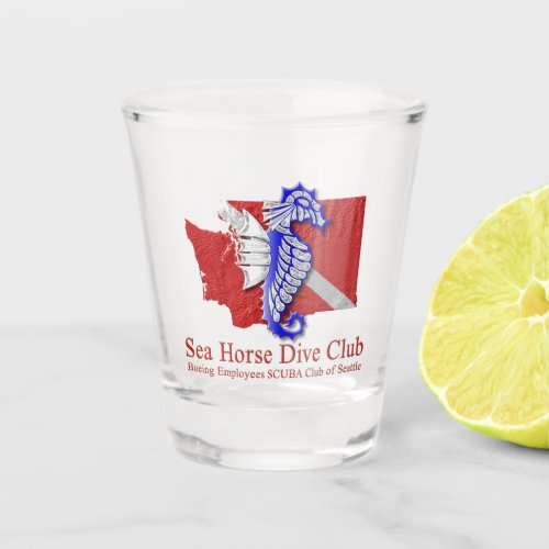 SeaHorse Dive Club Logo Shot Glass