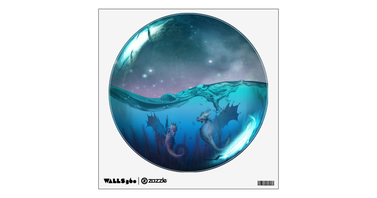 Seahorse Dragons Fantasy Glass Sphere Wall Decal Zazzle Com