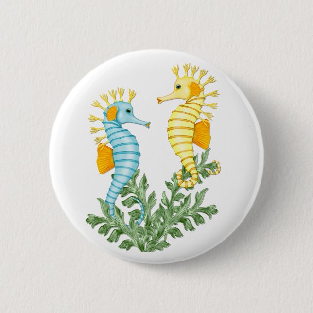 Seahorse Fantasy Pinback Button (Front)