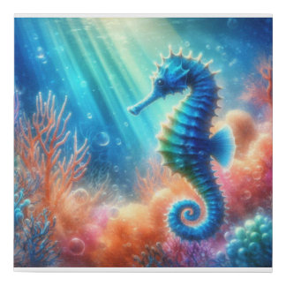 seahorse faux canvas print