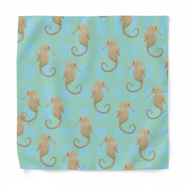 Seahorse Fish Maureen Girard Courage Ocean Healin Bandana (Front)