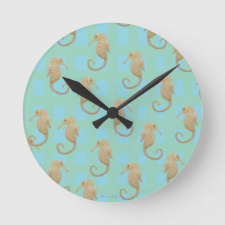 Seahorse Fish Maureen Girard Courage Ocean Healin Round Clock