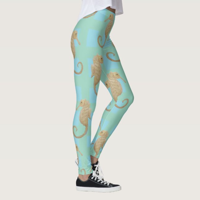 Seahorse Fish Maureen Girard Strength Ocean Healin Leggings (Right)