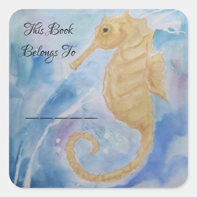 Seahorse Fish Ocean Sea Beach Girard Spirit Totem Square Sticker (Front)