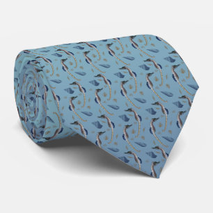 Seahorse Frenzy Double Sided Print Tie (Blue Mix)