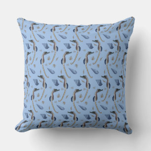 Seahorse Frenzy Pillow (Light Blue)