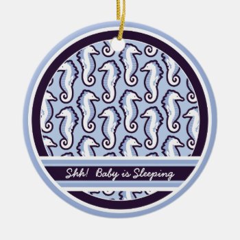 Seahorse Frolic Baby Sleeping Ornament - Blue by StriveDesigns at Zazzle
