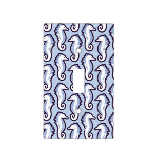 Seahorse Frolic Light Switch Cover - Blue