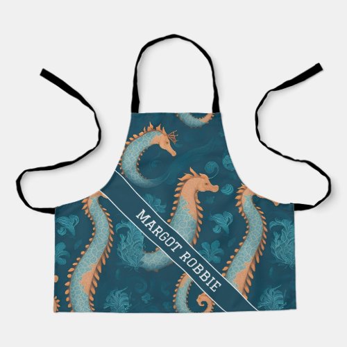 Seahorse Geometric Colorful Personalized Pattern Apron