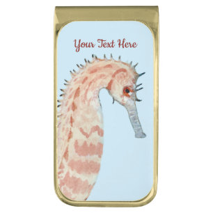 Seahorse Gold Finish Money Clip