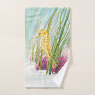 Seahorse hand towel
