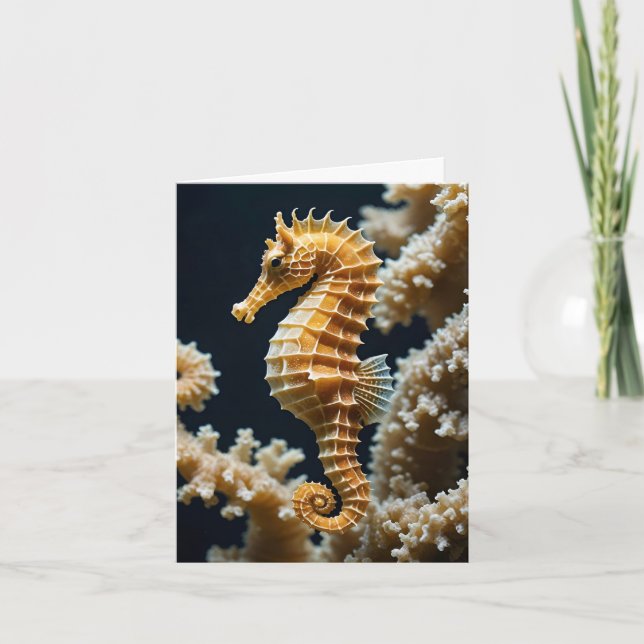 Seahorse Happy Birthday Greeting Card (Front)