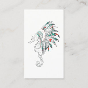 seahorse headdress business card