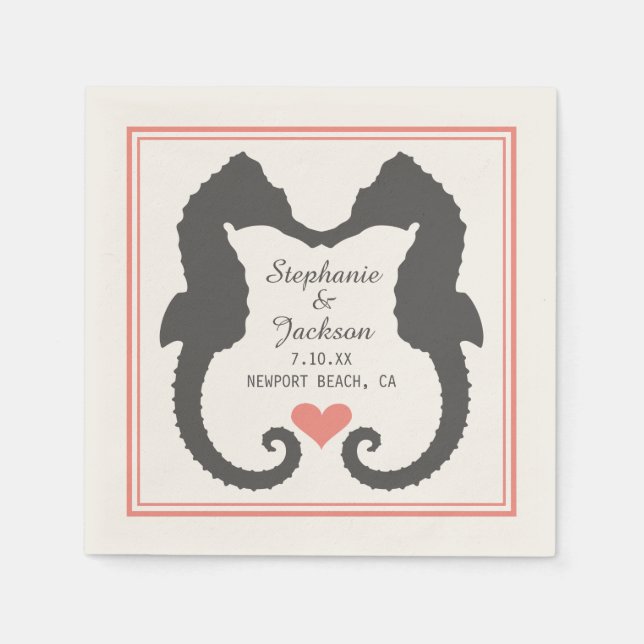 Seahorse Heart Napkins (Front)