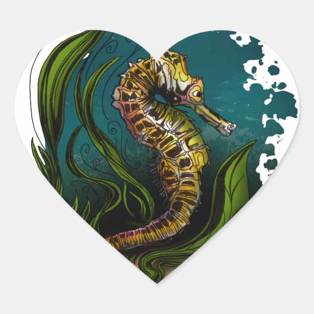 Seahorse Heart Sticker (Front)