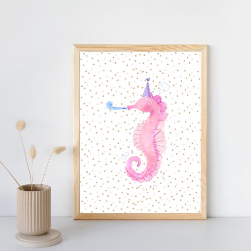 Seahorse Hippocampes Ocean Coastal Nursery Poster