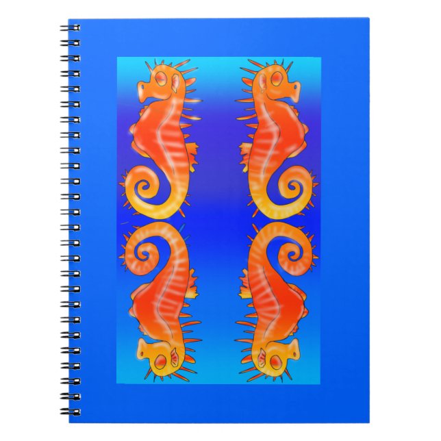 seahorse in bright colors  notebook (Front)